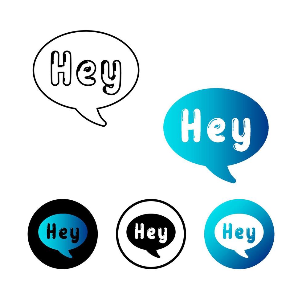 Abstract Hey Message Icon Illustration vector