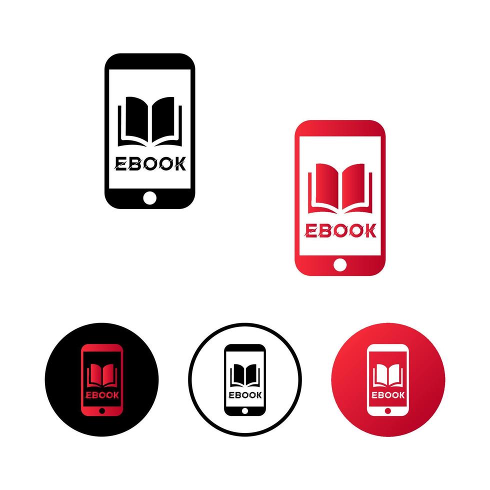Ilustración de icono de libro electrónico móvil abstracto vector