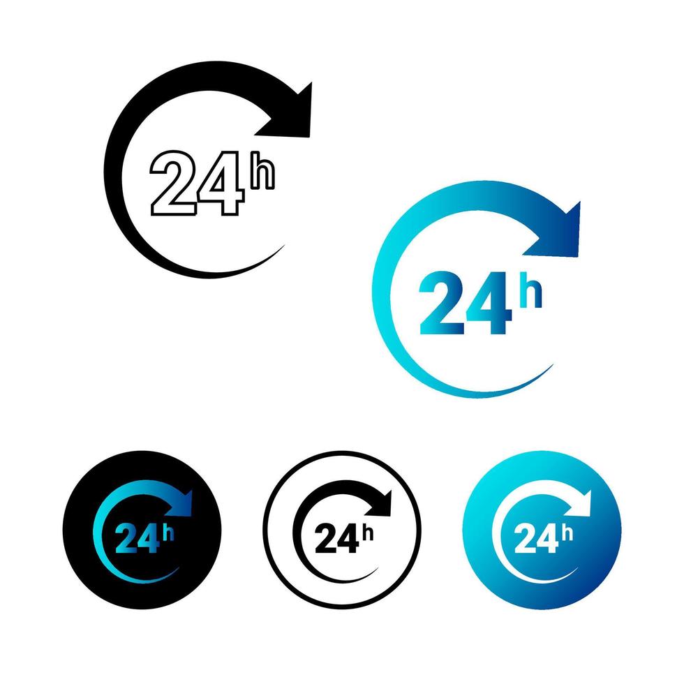 Abstract Round 24H Icon Illustration vector