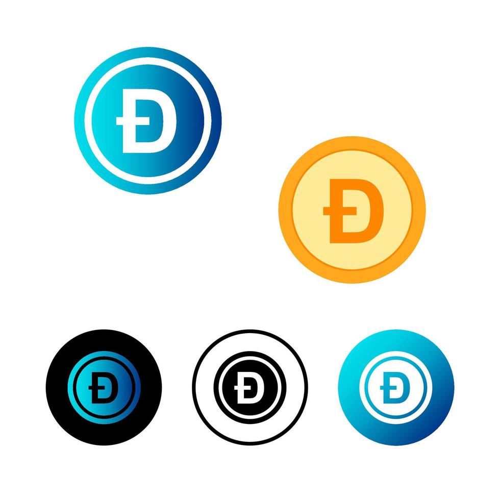 Abstract Dogecoin Icon Illustration vector