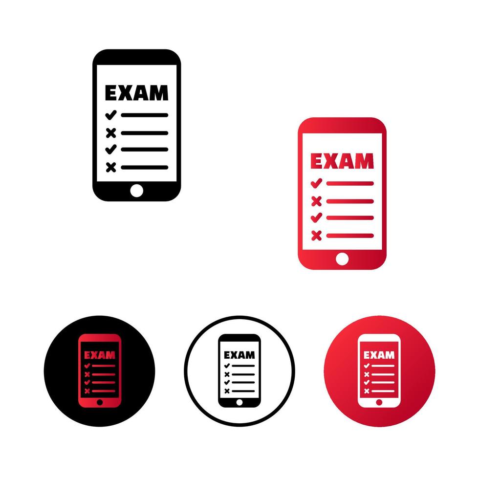 Abstract Online Exam Icon Illustration vector