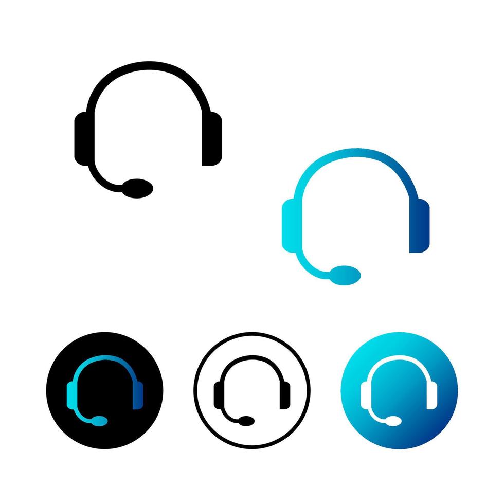 Abstract Headset Icon Illustration vector