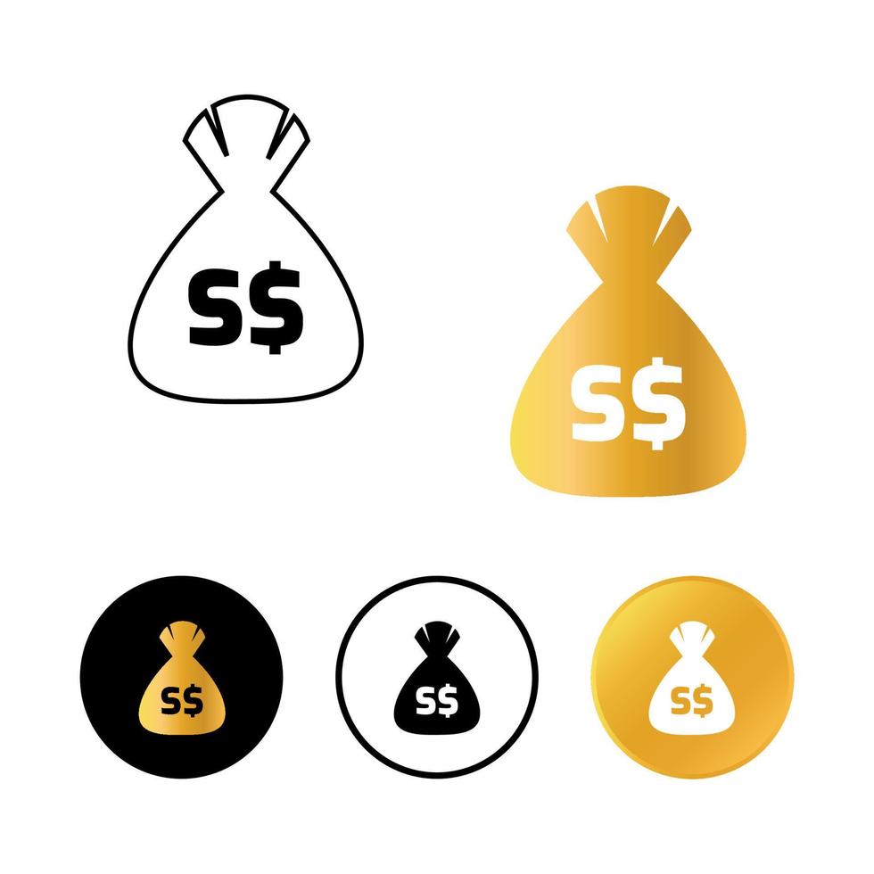 icono de bolsa de dinero de dólar de singapur abstracto vector