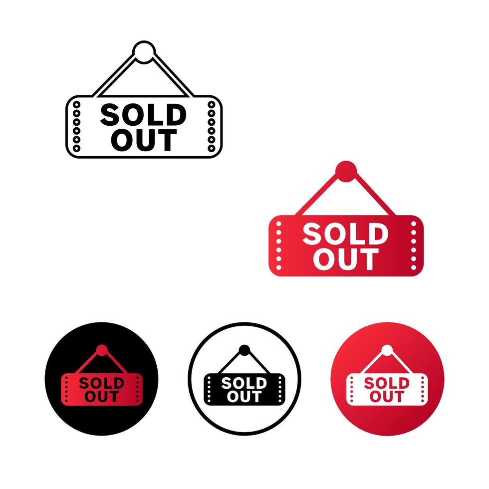 Abstract Sold Out Board Icon Illustration vector