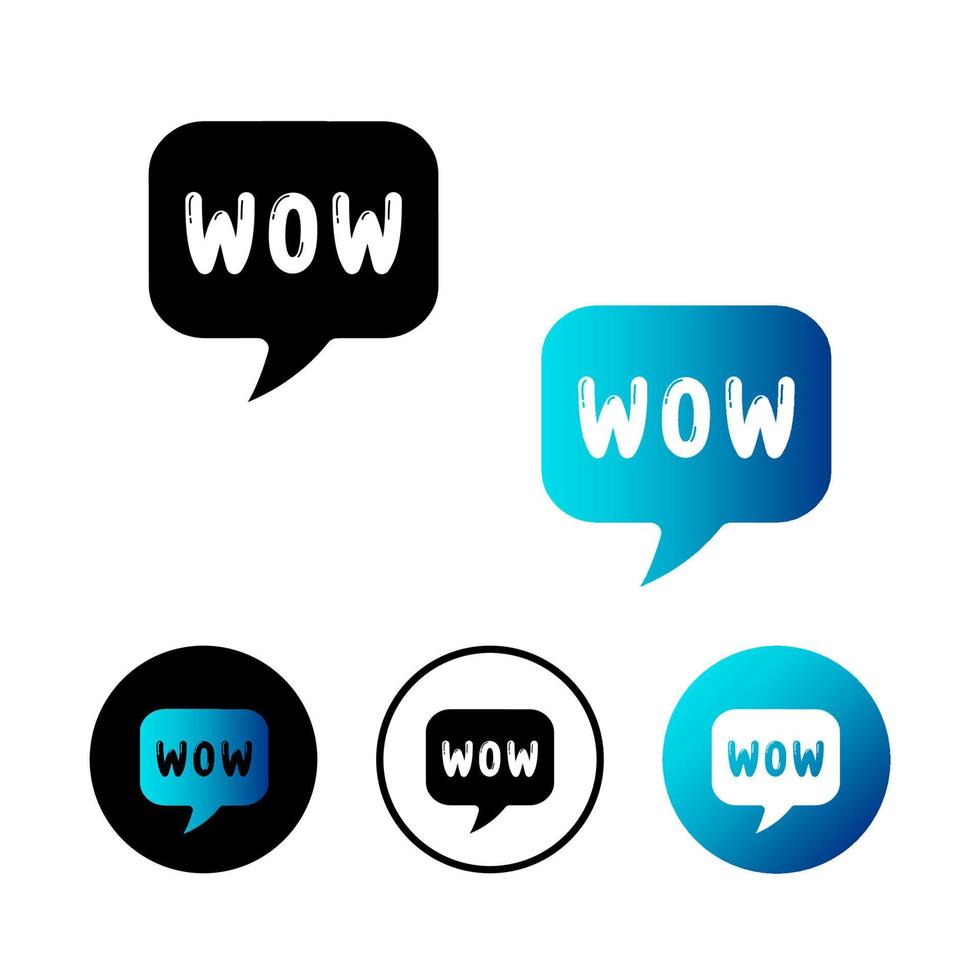 Ilustración de icono de mensaje wow abstracto vector