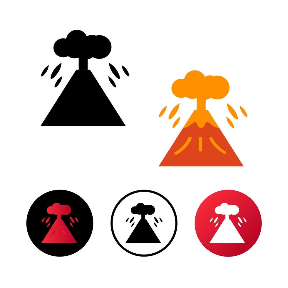 Ilustración de icono de volcán abstracto vector
