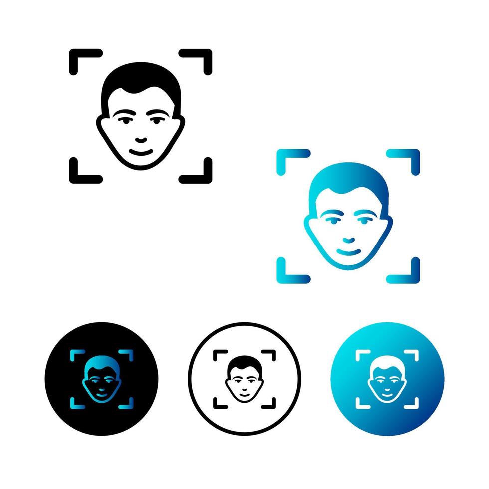 Abstract Face Recognition Icon Illustration vector