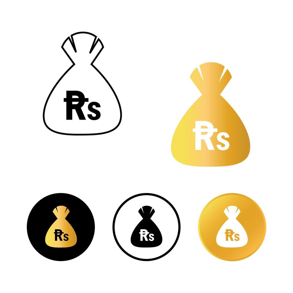 Abstract Pakistan Rupee Money Bag Icon vector