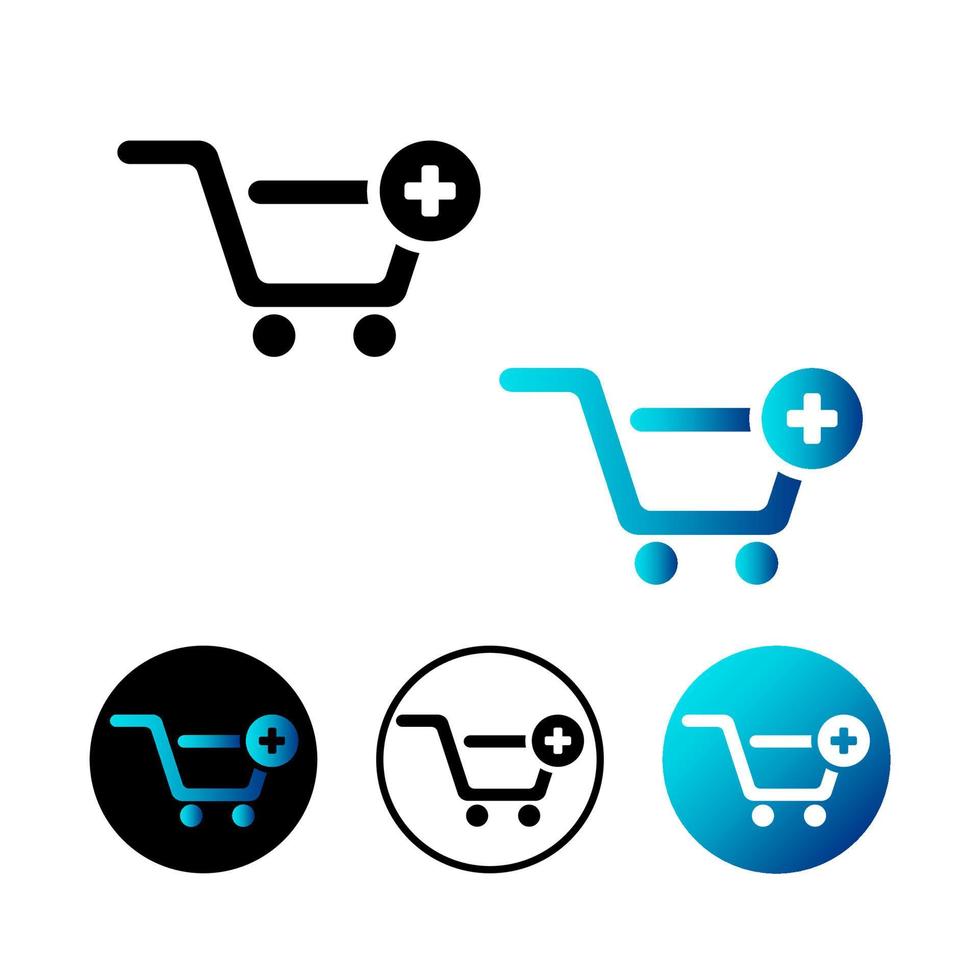 Abstract Shopping Cart Add Icon Illustration vector