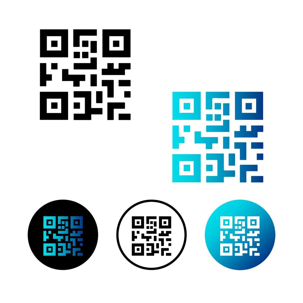 Abstract QR Code Icon Illustration vector