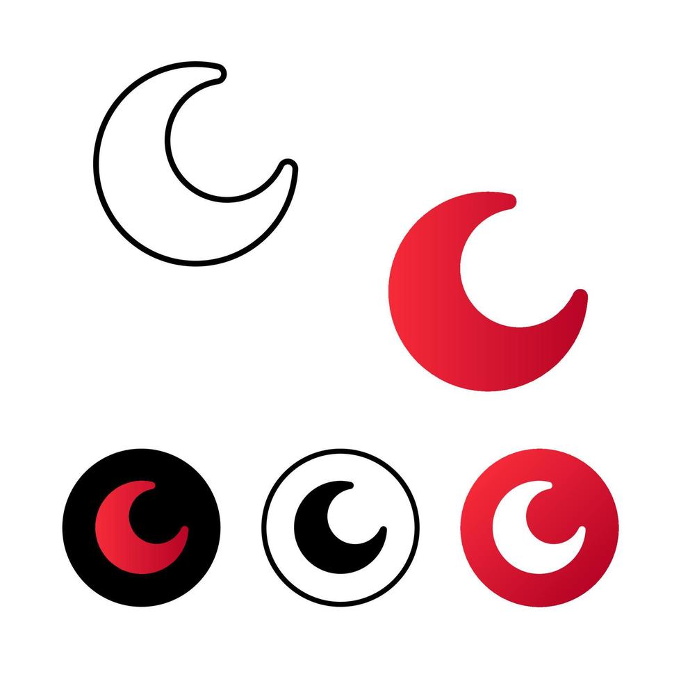 Abstract Moon Icon Illustration vector