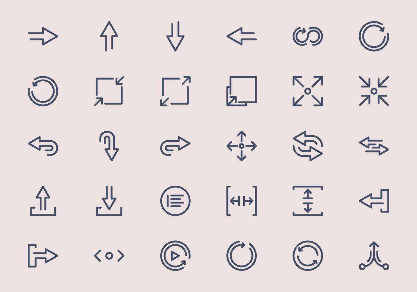 Arrow Icons In Outline Style vector