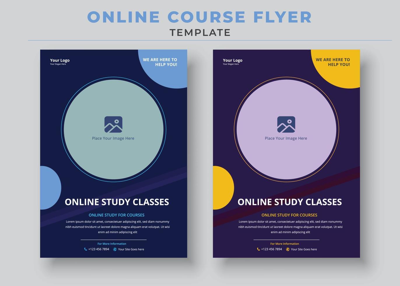 Course Flyer Template, Online Class Flyers, Education Flyer, Online Course Flyers and poster vector