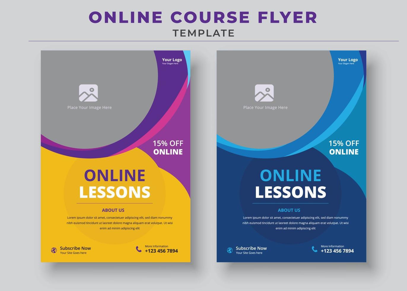 Course Flyer Template, Online Class Flyers, Education Flyer, Online Course Flyers and poster vector