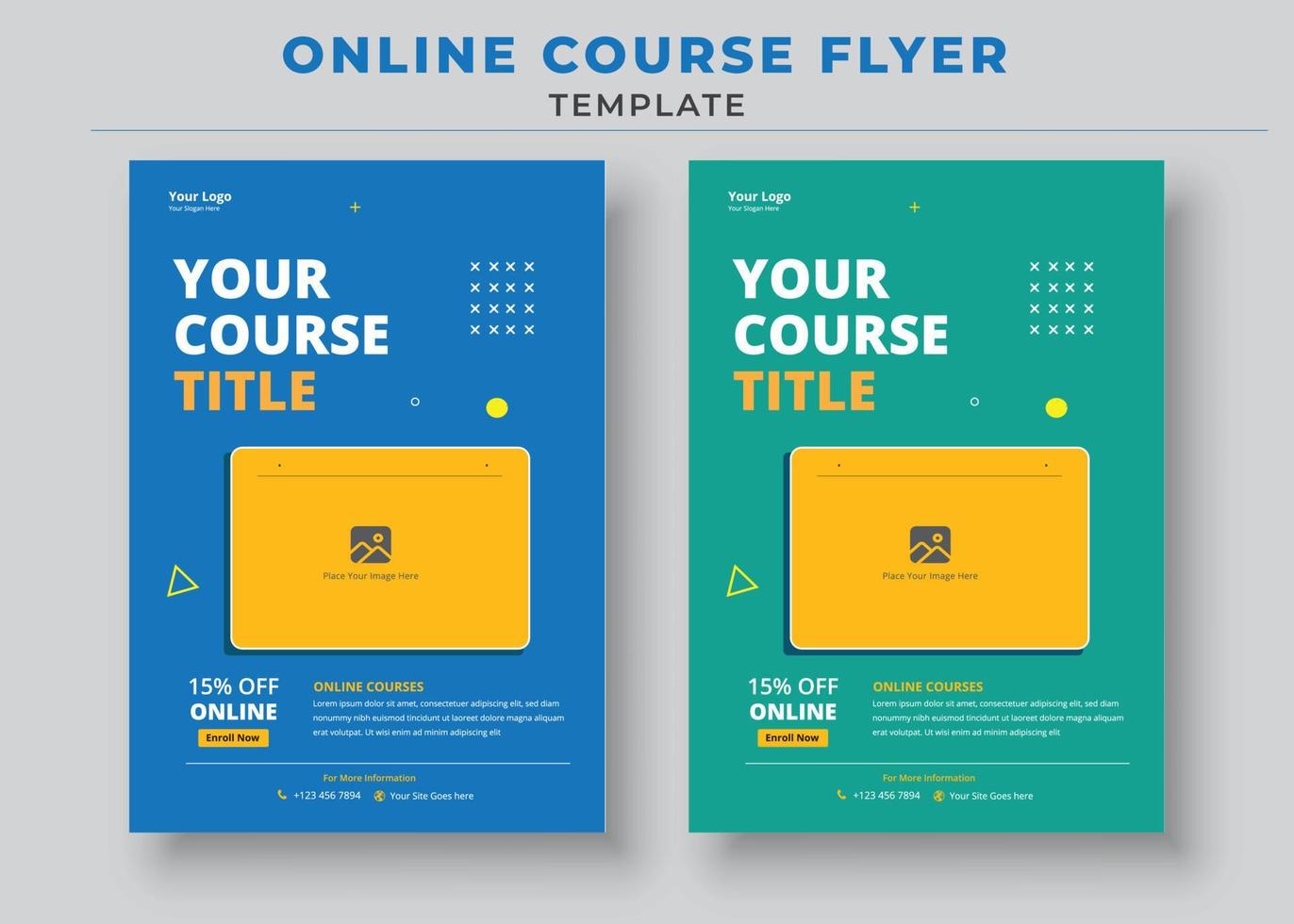 Course Flyer Template, Online Class Flyers, Education Flyer, Online Course Flyers and poster vector