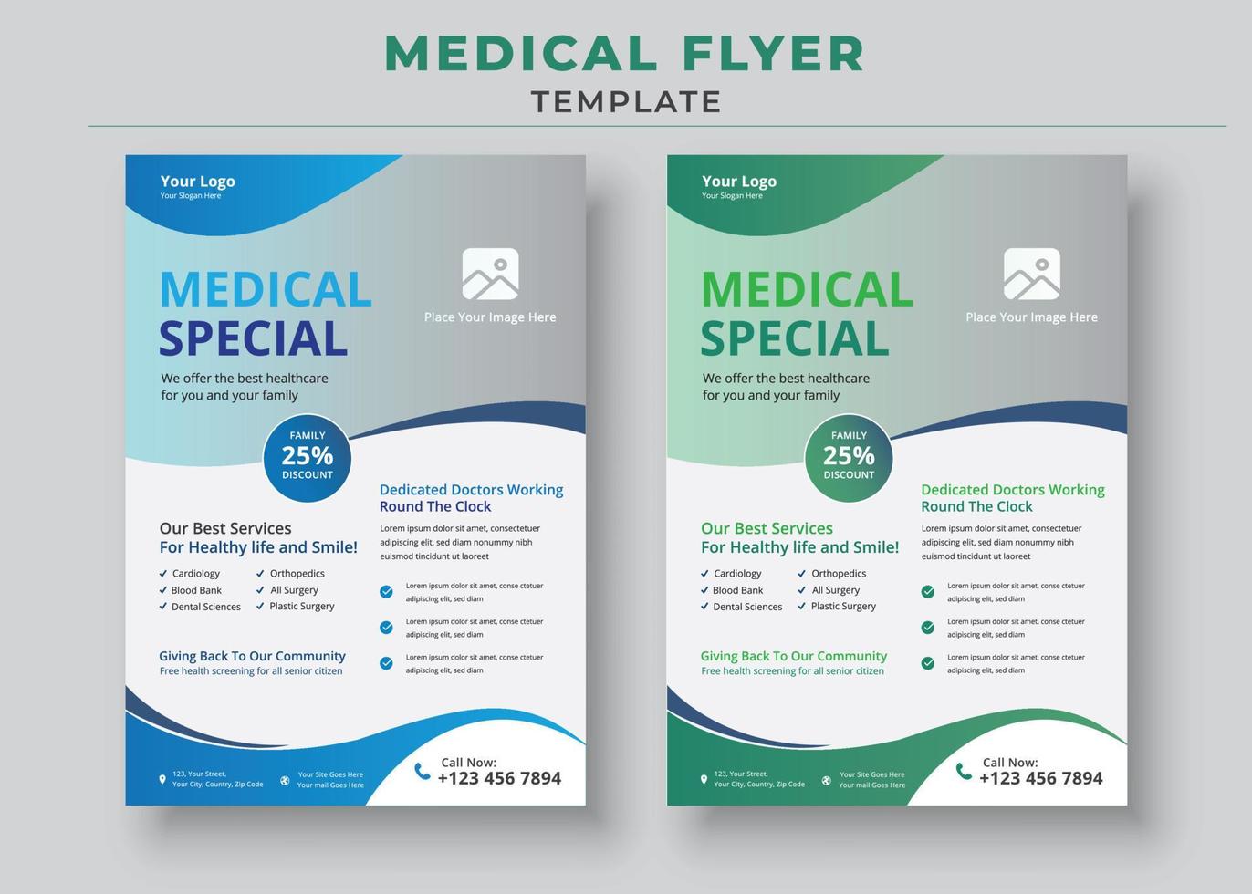 Medical Flyer Template, Healthcare Medical Flyer, Modern Medical Flyer Template Design, medical poster vector