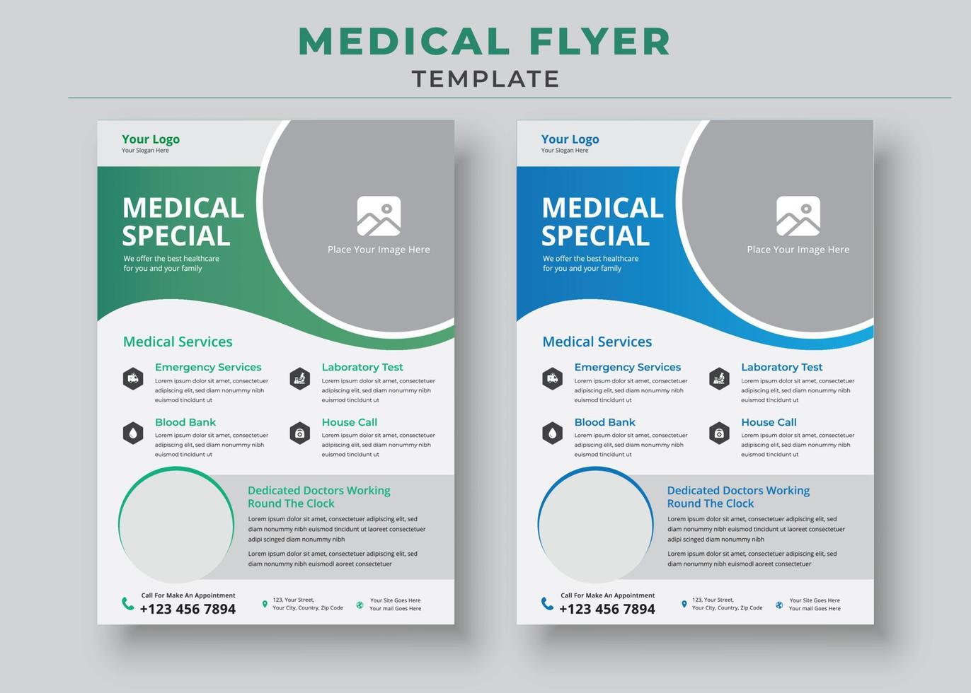 Medical Flyer Template, Healthcare Medical Flyer, Modern Medical Flyer Template Design, medical poster vector