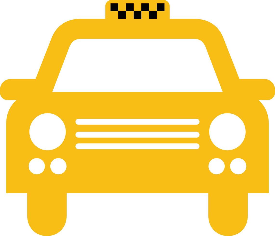 icono de taxi amarillo y negro vector