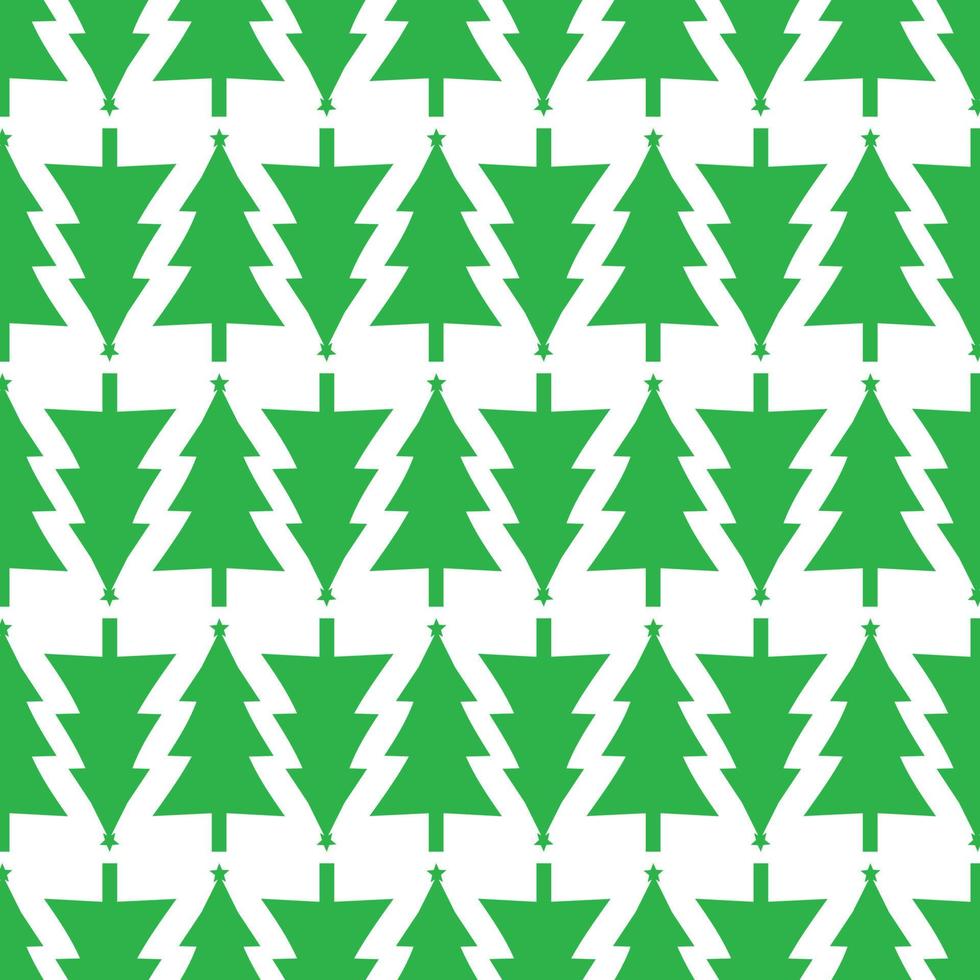 Green Christmas Tree Seamless Background Pattern vector