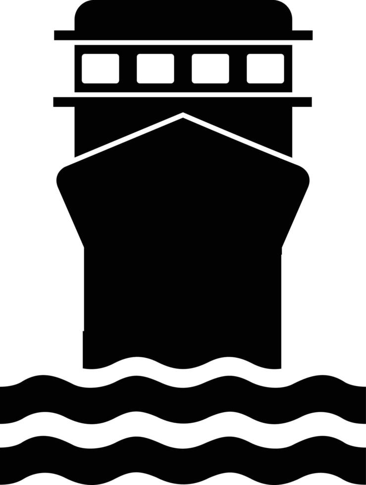 Barco, icono de recipiente de agua sobre fondo blanco. vector