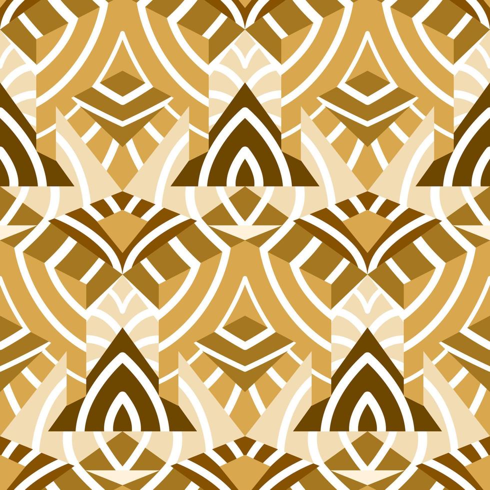 Awesome Decorative Elegant Gold Geometric Curve Vector Seamless Pattern Design