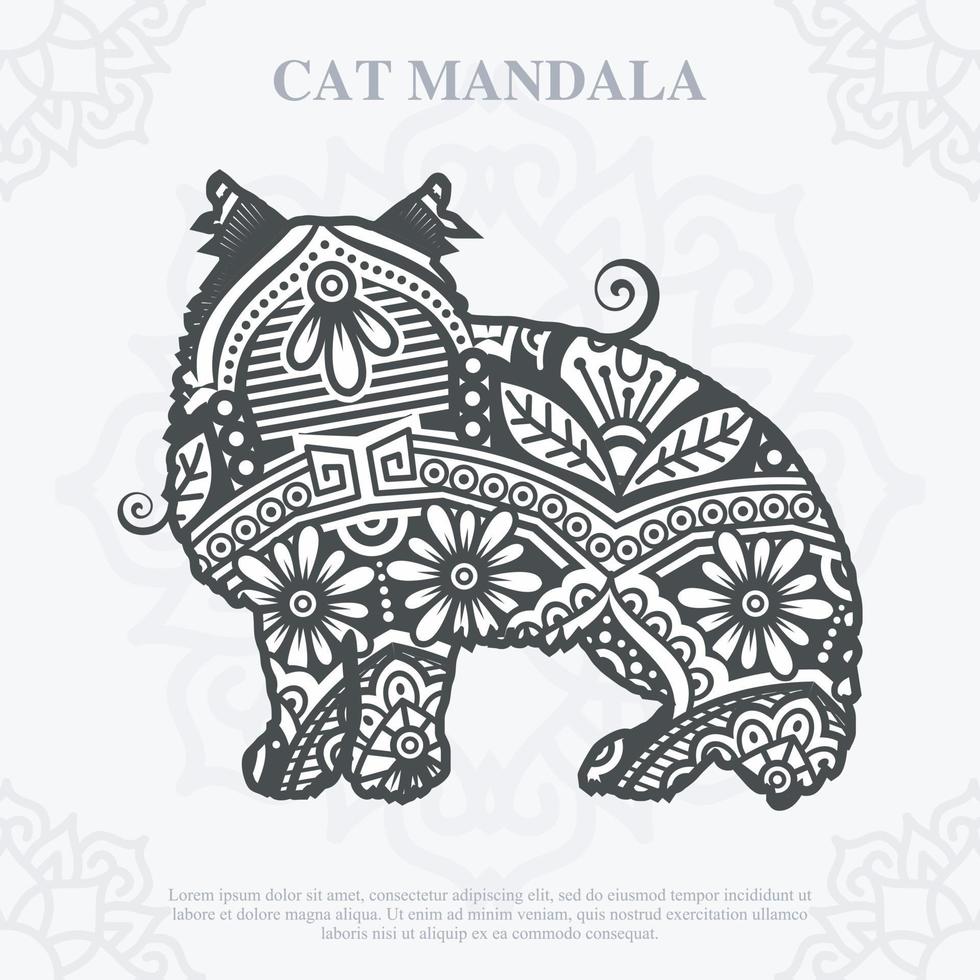 estilo de arte de línea de mandala de gato. svg de gatos boho. vector eps 10