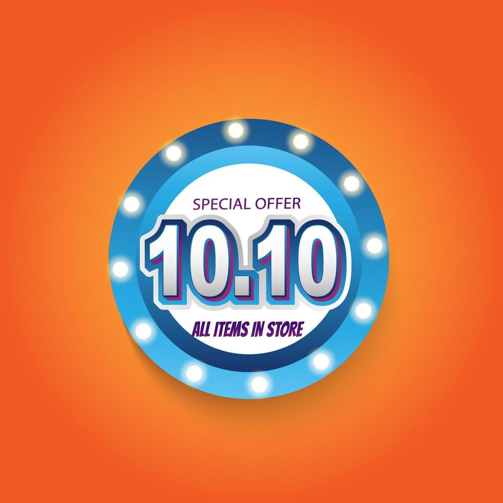 10.10 Shopping Day Sale Banner Template Design discount special offer, Shopping day banner template, Abstract neon light Sales Web Header Template Design for Sales and discount promotion poster vector