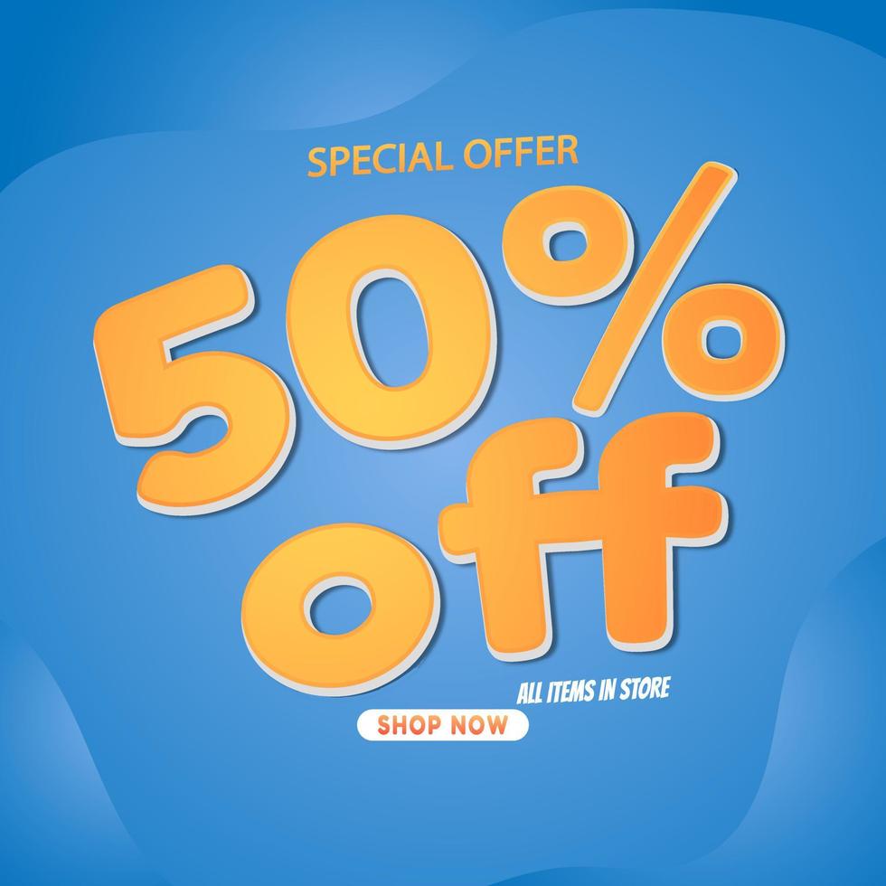 special offer 50 OFF design template vector