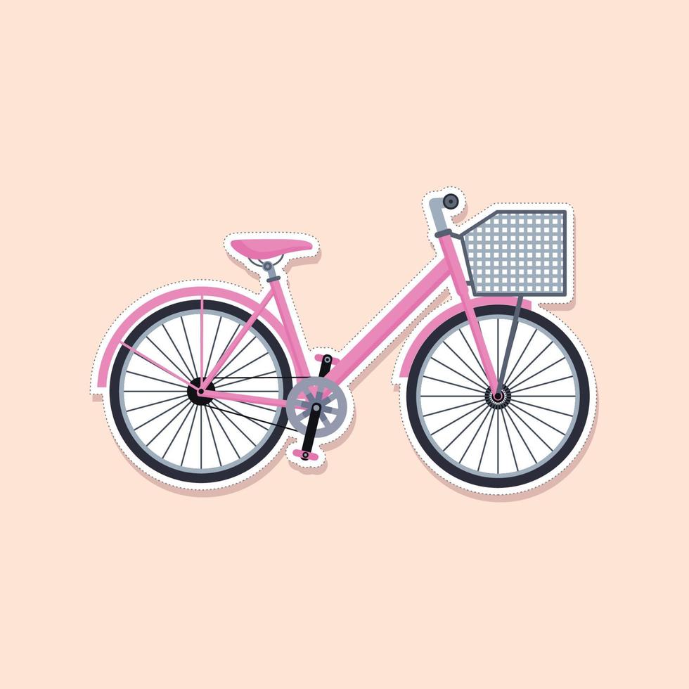 Ilustración de vector plano de bicicleta pegatina