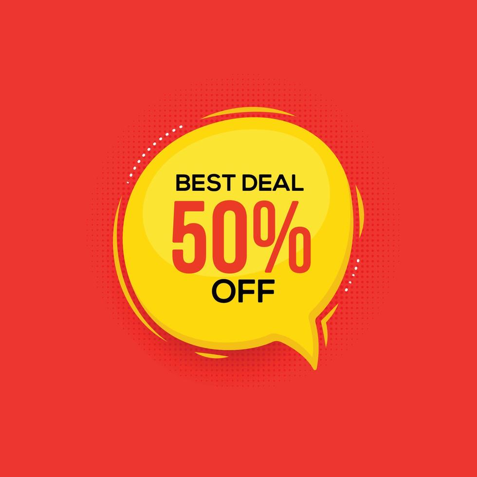 Best deal 50 percent off discount offer banner vector