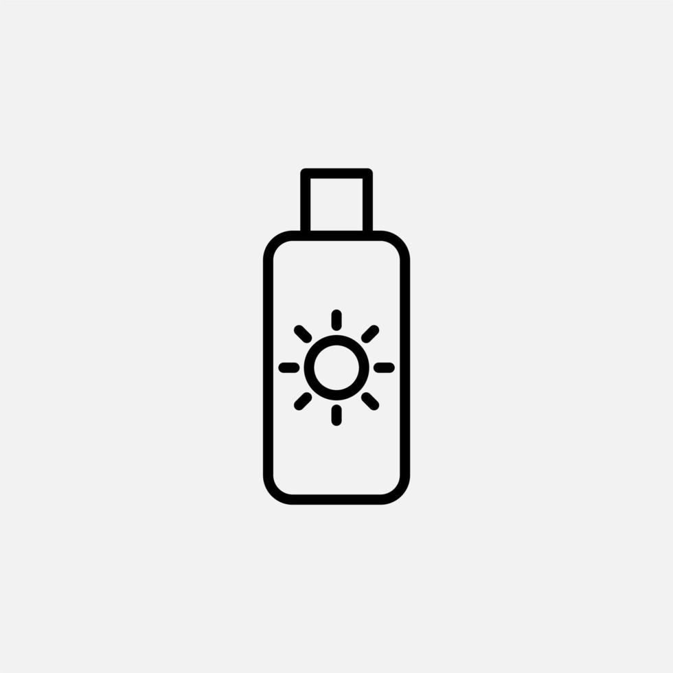 Sunblock, Sunscreen, Lotion, Summer Line Icon, Vector, Illustration, Logo Template. Suitable For Many Purposes. vector