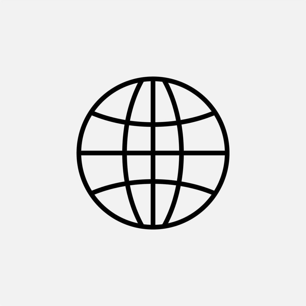 World, Earth, Global Line Icon, Vector, Illustration, Logo Template. Suitable For Many Purposes. vector