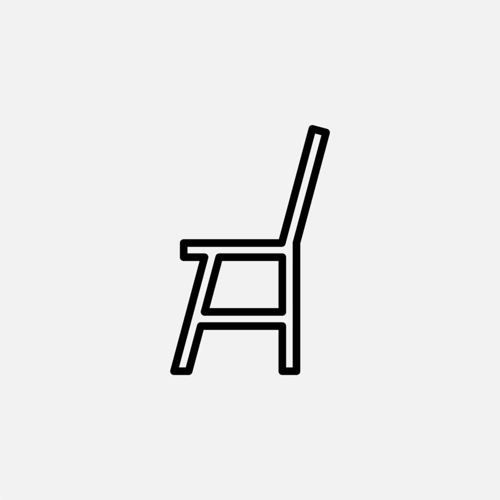 Chair, Seat Line Icon, Vector, Illustration, Logo Template. Suitable For Many Purposes. vector