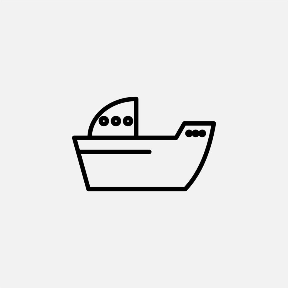 Ship, Boat, Sailboat Line Icon, Vector, Illustration, Logo Template. Suitable For Many Purposes. vector