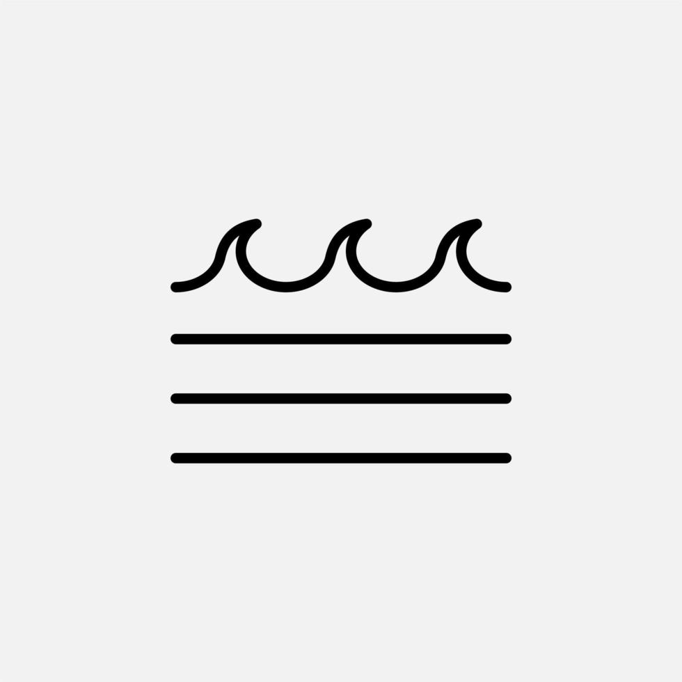 océano, agua, río, icono de línea de mar, vector, ilustración, plantilla de logotipo. adecuado para muchos propósitos. vector