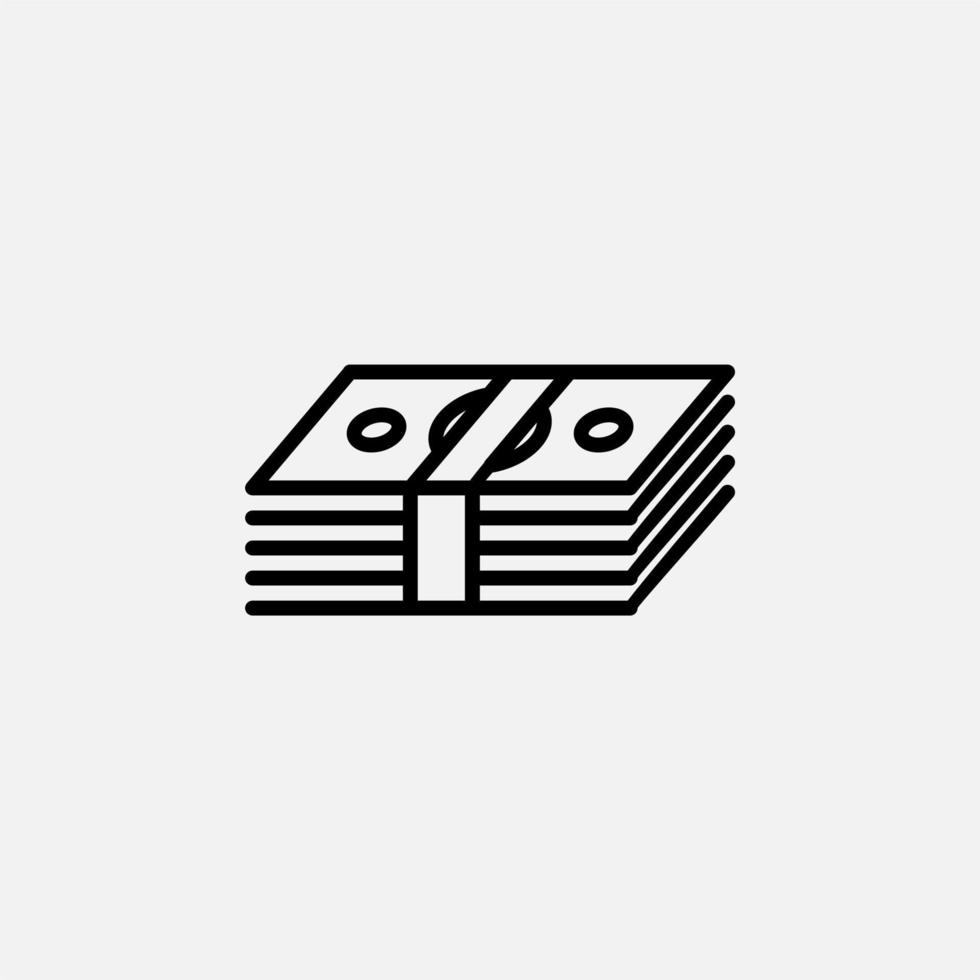Money, Cash, Wealth, Payment Line Icon, Vector, Illustration, Logo Template. Suitable For Many Purposes. vector