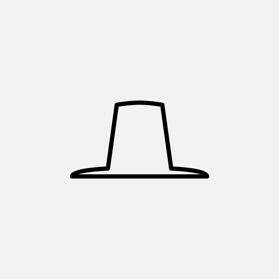 sombrero, icono de línea de gorra, vector, ilustración, plantilla de logotipo. adecuado para muchos propósitos. vector