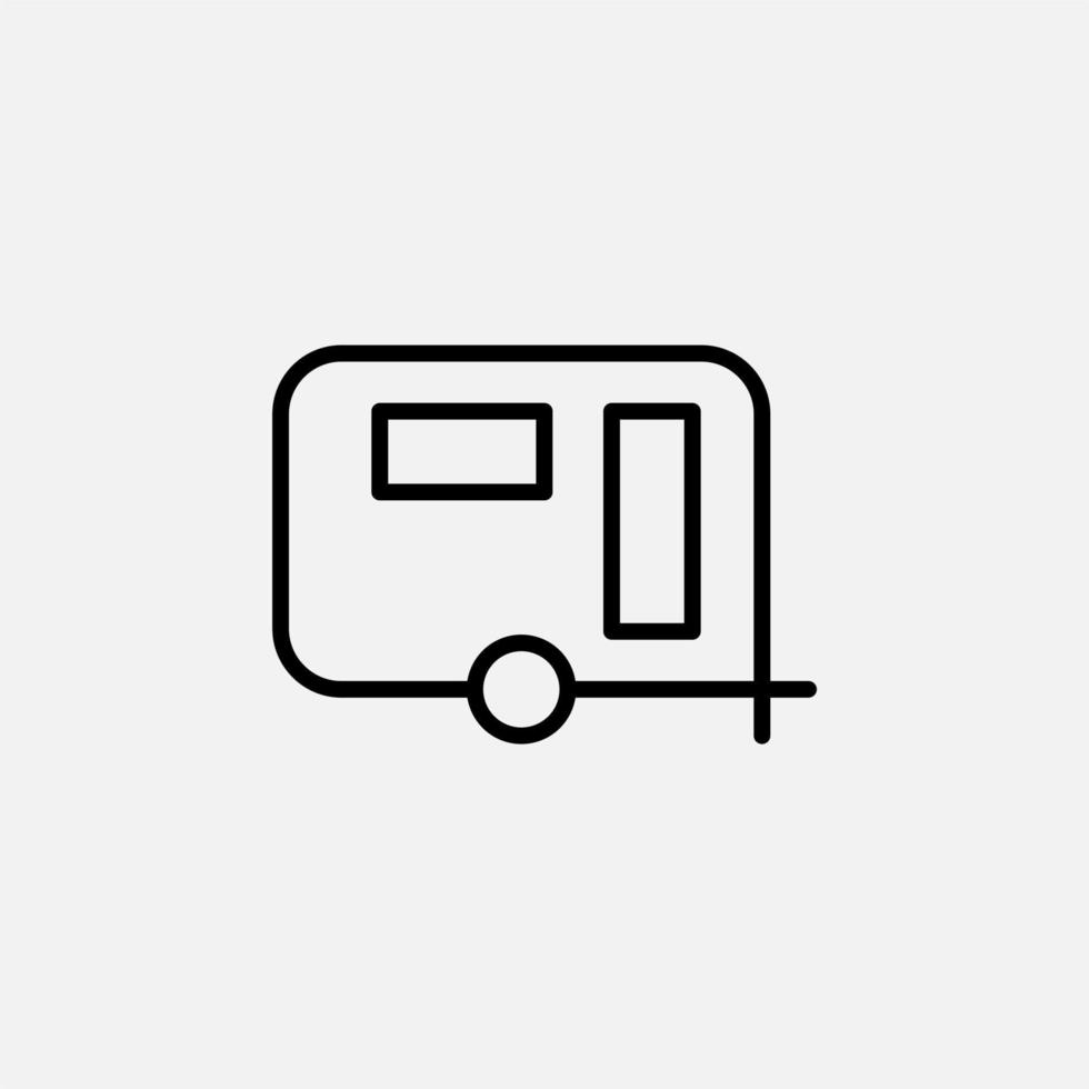 caravana, autocaravana, icono de línea de viaje, vector, ilustración, plantilla de logotipo. adecuado para muchos propósitos. vector