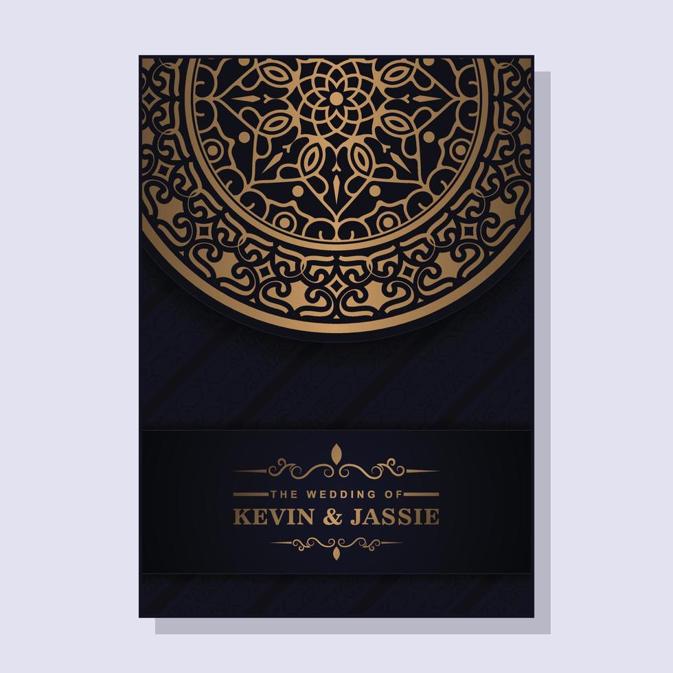 Luxury wedding invitation in mandala vector