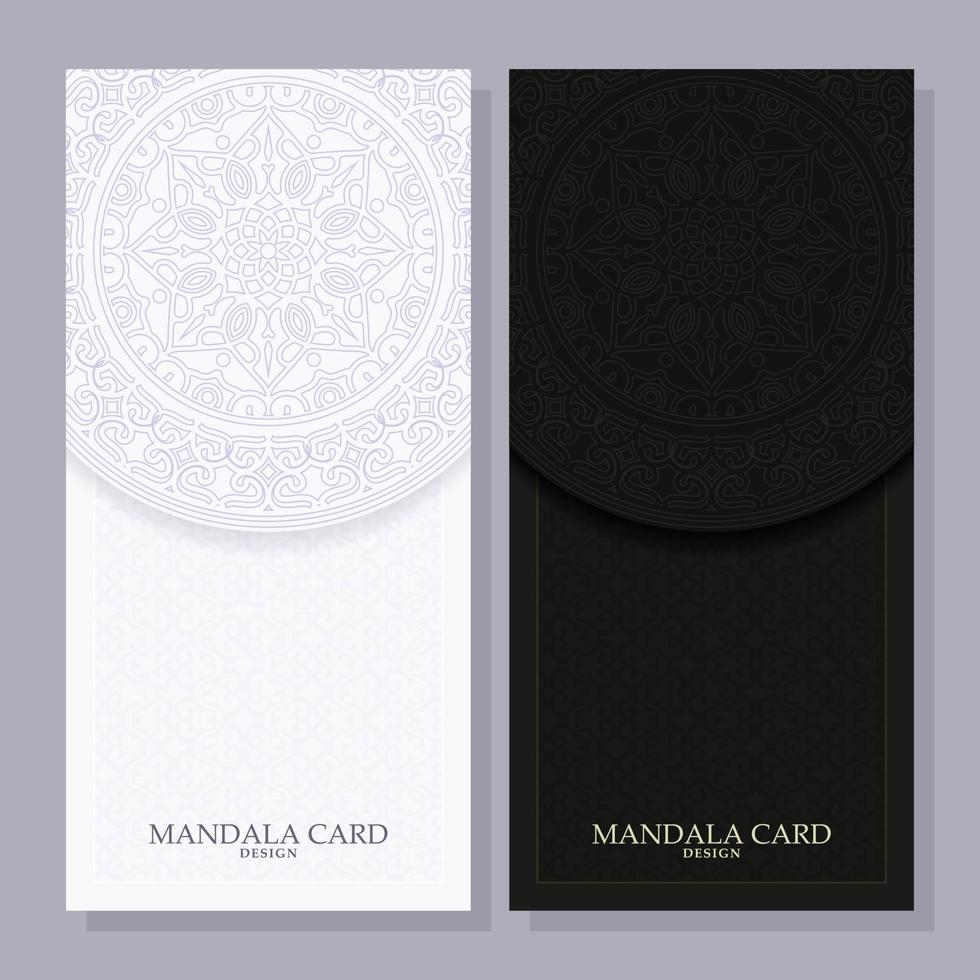 Vertical background card with mandala design vector