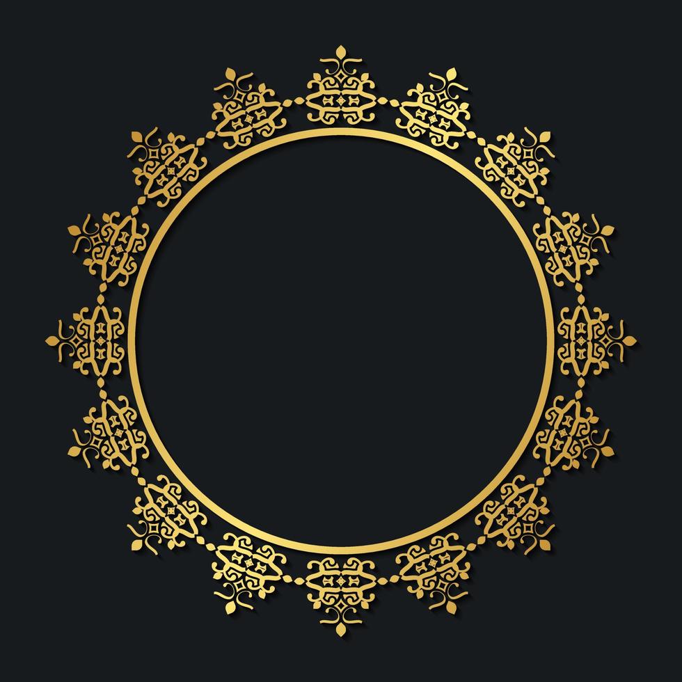 Luxury round border frame design vector