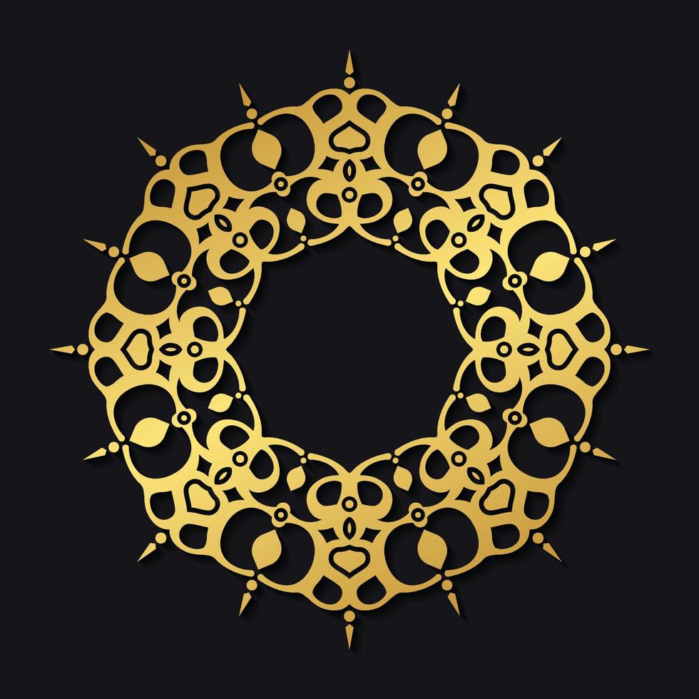 Luxury round border frame design vector