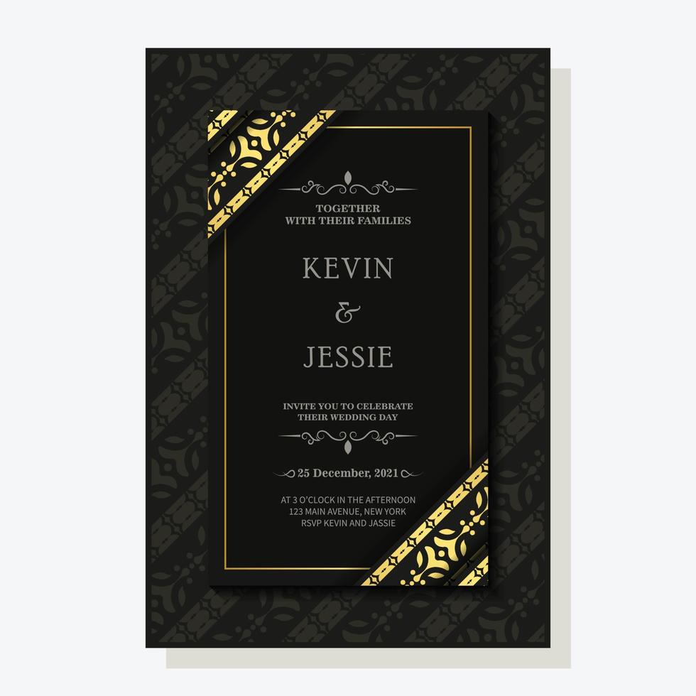 Luxury vintage golden vector invitation card template
