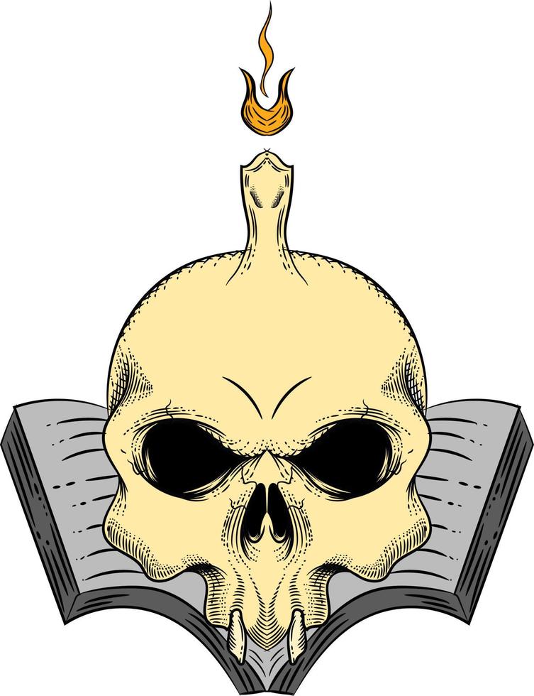 Human with book and candle vector illustration