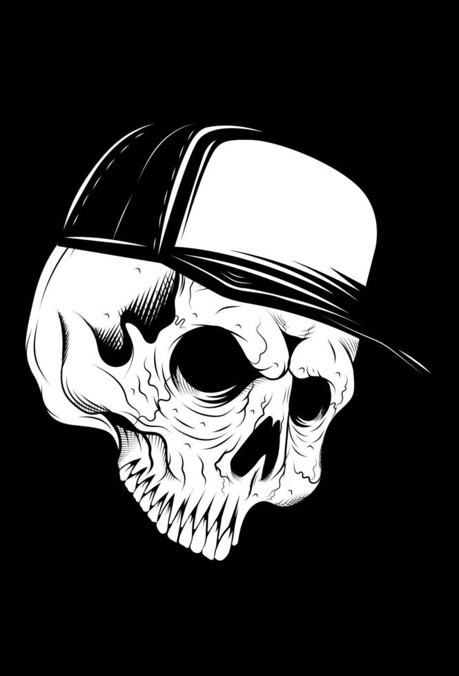 Skull and head gear vector illustration