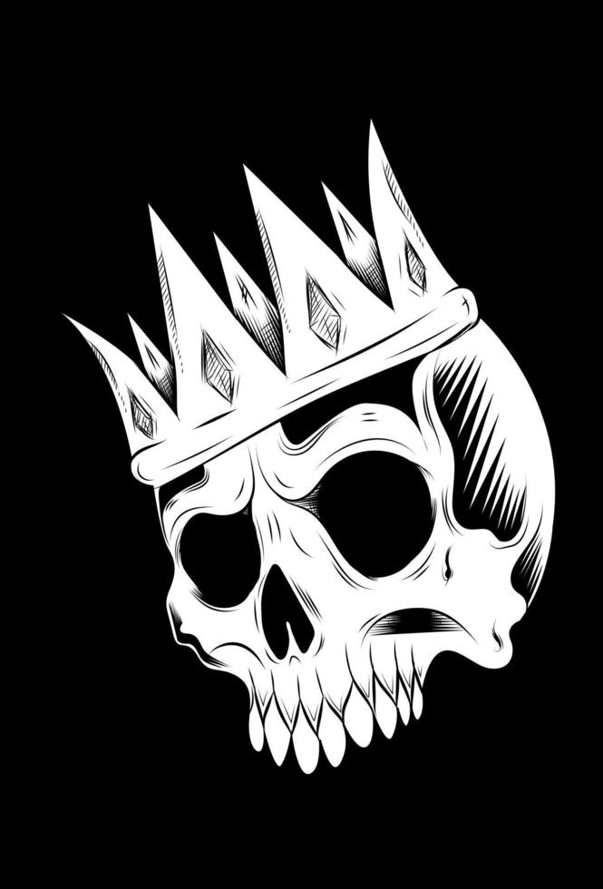 Skull with crown vector illustration