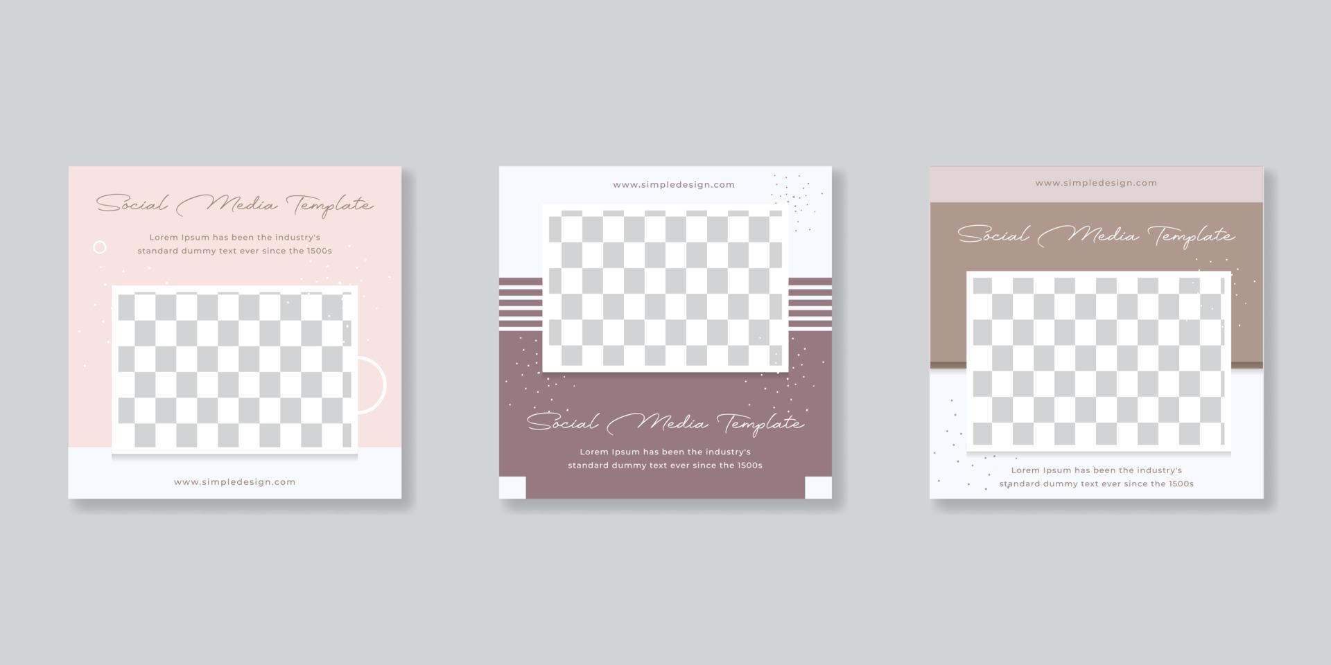 Editable Post Template Social Media Banners vector
