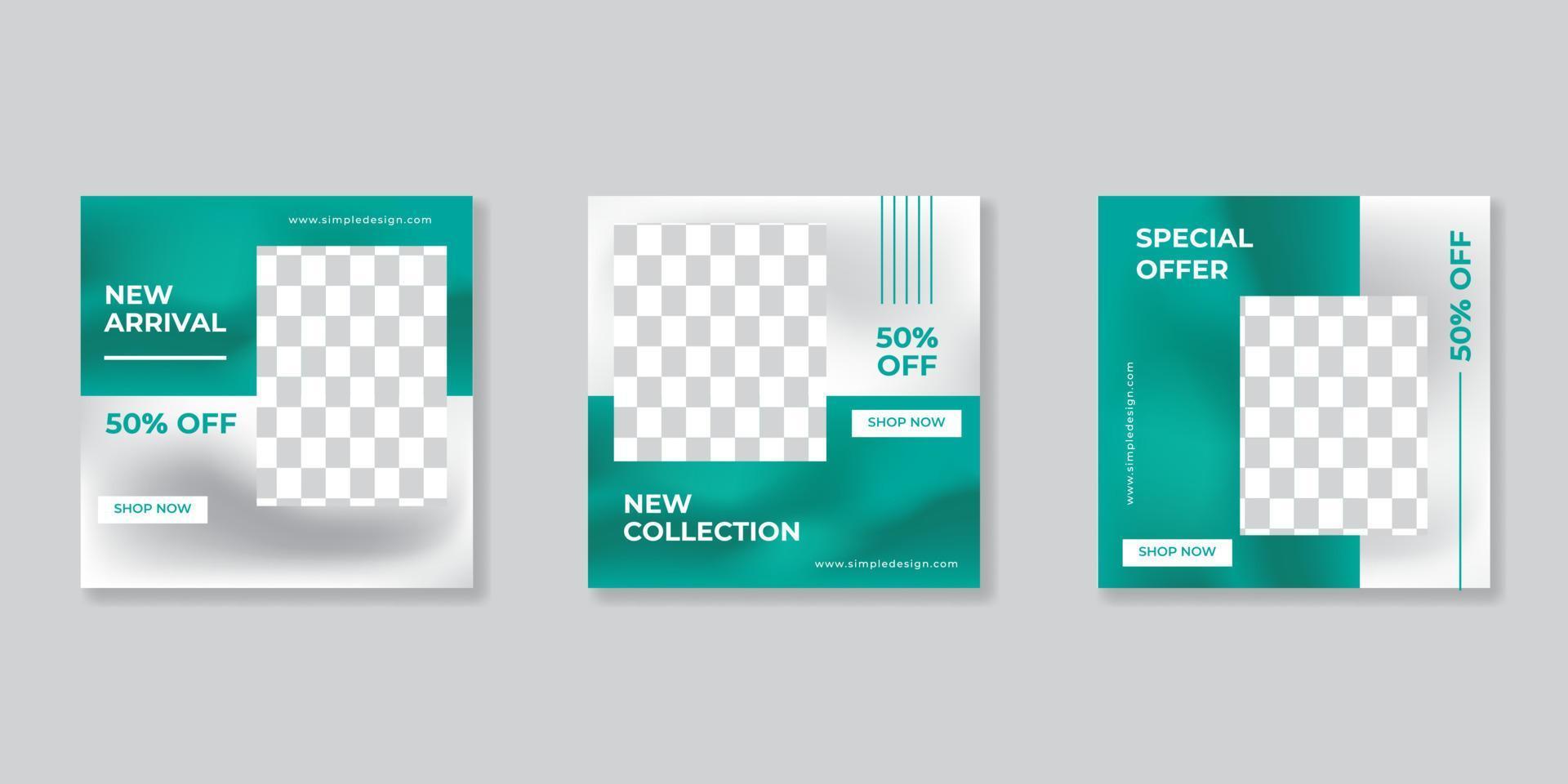 Minimalist promotion square web banner for social media furniture or fashion sale vector
