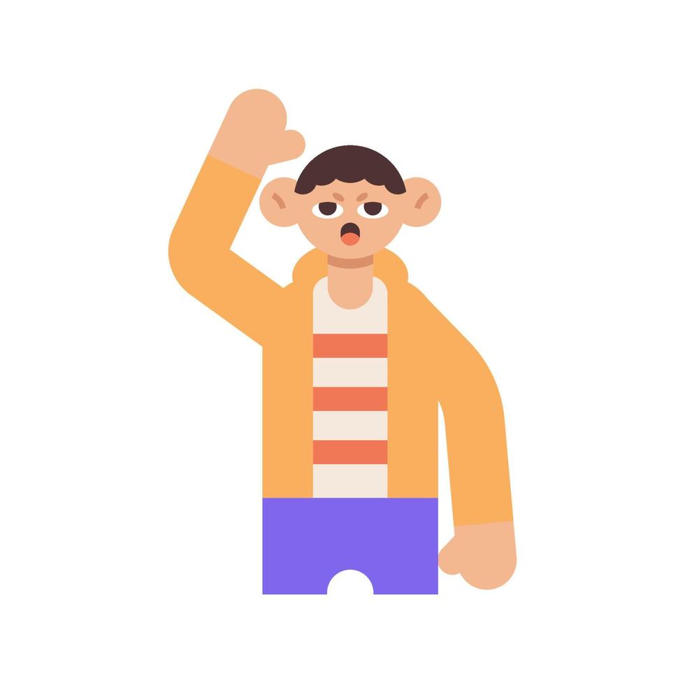 Man waving hand gesture illustration vector