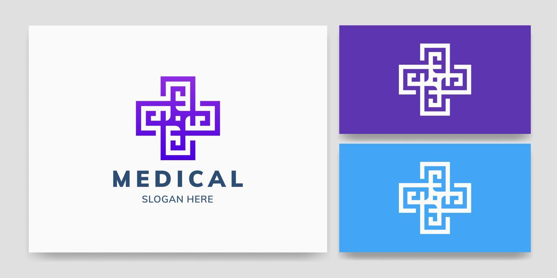 diseño de concepto de logotipo de hospital futurista vector